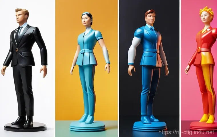 프리미엄 피규어와 일반 피규어 비교 - Here are three detailed image generation prompts in English, designed to showcase different types of...